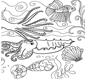 Página para Colorir Animais do Oceano