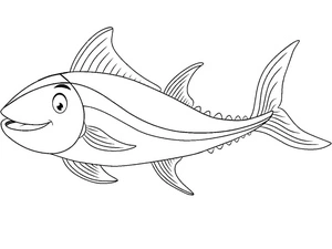 Página para Colorir Tuna Cartoon
