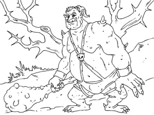 Página para Colorir Ogro Gigante