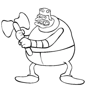 Página para Colorir Desenho Animado de Ogro
