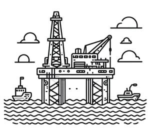 Página para Colorir Plataforma Offshore Básica