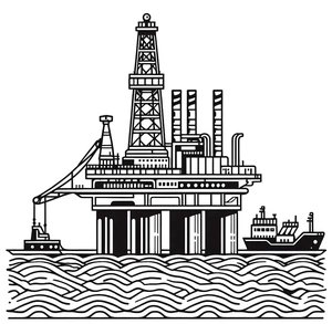 Página para Colorir Imagem de Plataforma de Petróleo