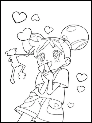 Página para Colorir Adorável Doremi Harukaze