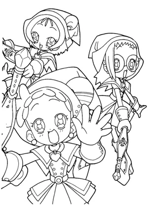Página para Colorir Páginas para Colorir dos Personagens de Ojamajo Doremi