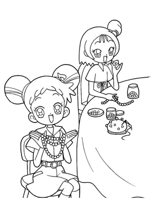 Página para Colorir Ojamajo Doremi Grátis