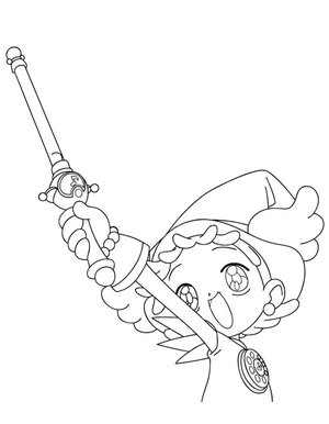 Página para Colorir Página para Colorir Ojamajo Doremi para Imprimir