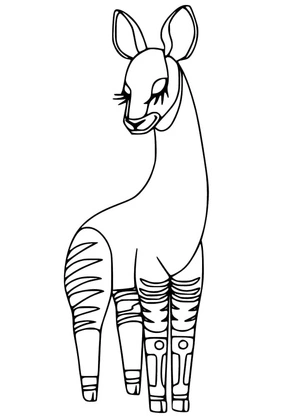 Página para Colorir Okapi Fofo