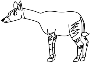 Página para Colorir de Okapi para Imprimir