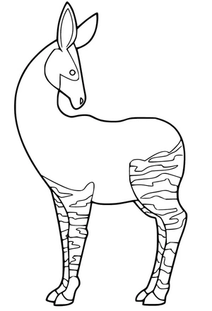 Página para Colorir Okapi Simples