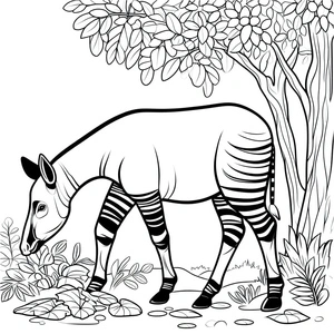 Página para Colorir Okapi Típico