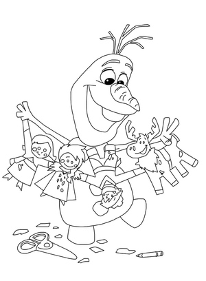 Página para colorir do Olaf para crianças