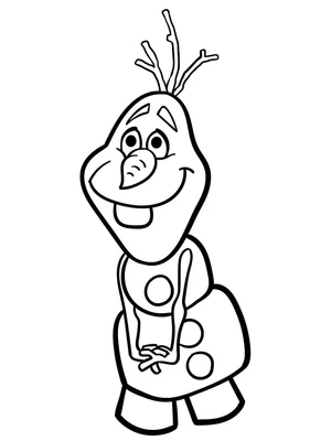Página para Colorir Olaf Adorável para Imprimir