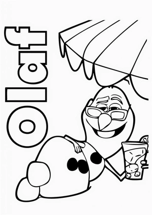 Página para Colorir Olaf Relaxante