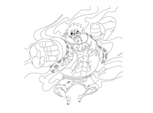 Página para Colorir Página para Colorir: Luffy com Gear 5