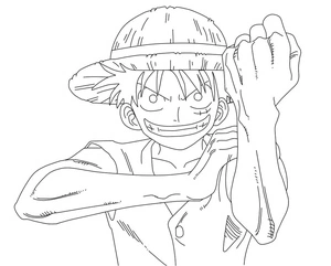 Página para Colorir Página para Colorir do Luffy Lutador