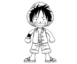 Página para Colorir Página para Colorir Luffy Chibi
