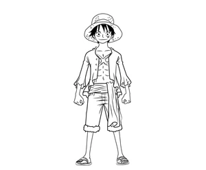 Página para Colorir Diversão para Colorir com Luffy