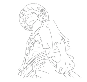 Página para Colorir One Piece: Página para colorir do Luffy