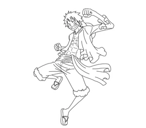 Página para Colorir Colorir Luffy Socando