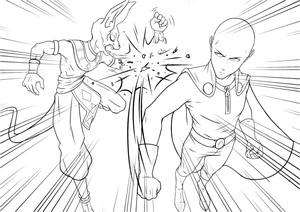 Página para Colorir Beerus versus Saitama