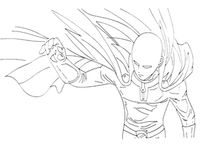 Página para Colorir One Punch Man para Imprimir