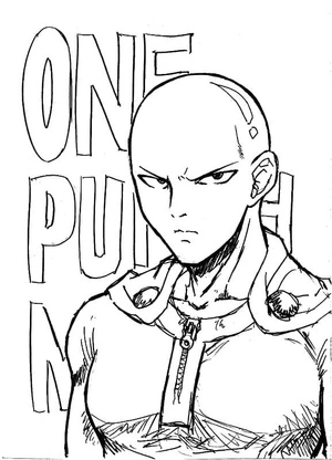Página para Colorir Super Saitama