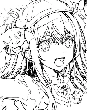 Página para Colorir de Garota de Anime de Oshi No Ko Coloring Page
