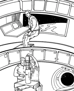 Astronautas trabalhando no espaço, detalhada página para colorir do Espaço Sideral, imprimível grátis