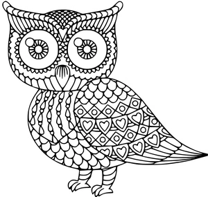Página para Colorir Mandala de Coruja Adorável