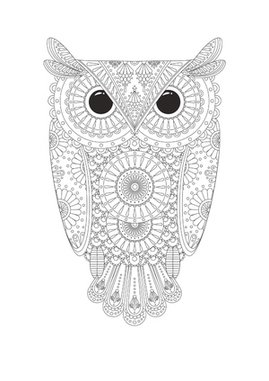 Mandala com Coruja em Design Simples