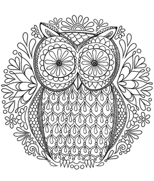Mandala de Coruja com Olhos Grandes