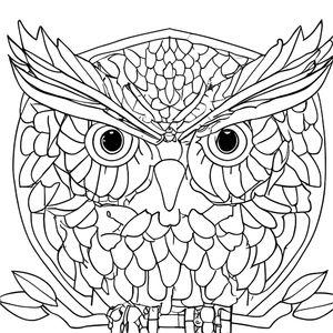 Página para Colorir Mandala Rosto de Coruja