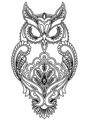 Página para Colorir Mandala Coruja Simples