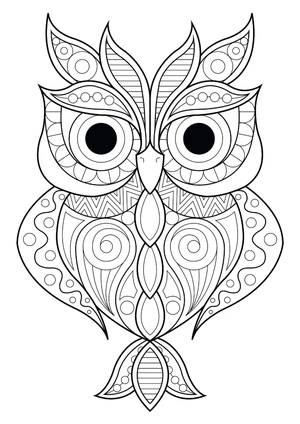 Página para Colorir Mandala da Coruja em Pé