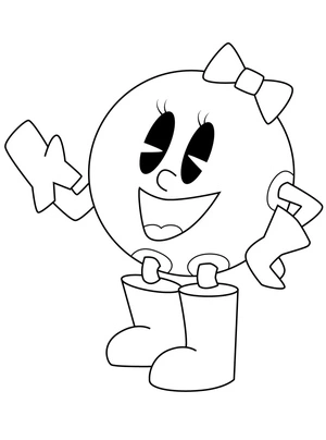 Página para Colorir Ms. Pac-Man e Pac-Man