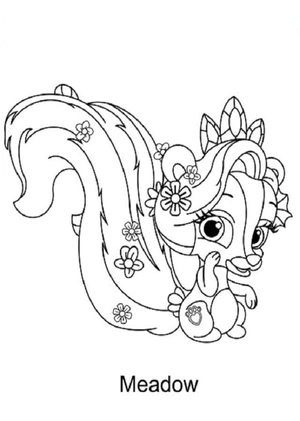 Página para Colorir Meadow das Palace Pets