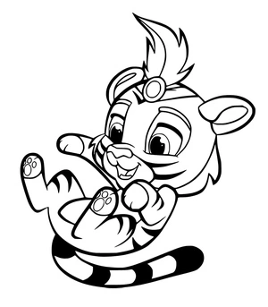 Página para Colorir Animais de Estimação do Palácio do Sultão