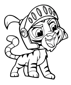 Página para Colorir Sultão com Pets do Palácio