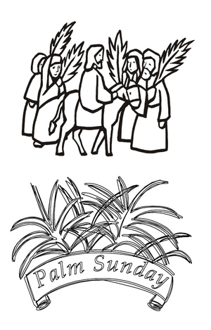 Página para Colorir Domingo de Ramos para Crianças