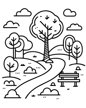 Página para Colorir Parque Básico