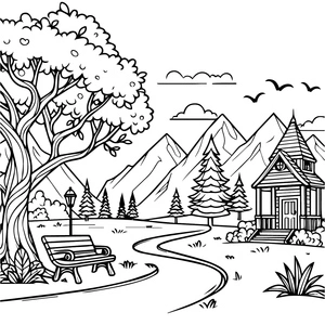 Página para Colorir Página para Colorir do Parque