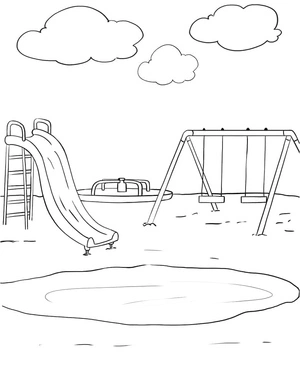 Página para Colorir Parque Infantil