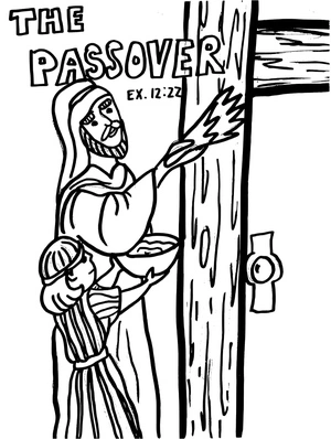 Página para Colorir Página para Colorir Celebração da Páscoa Judaica
