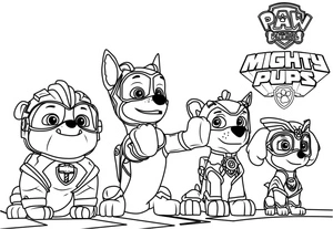 Página para Colorir Mighty Pups para Imprimir
