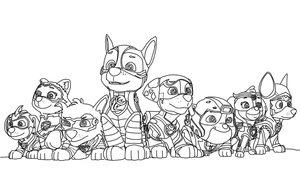 Página para Colorir Página para Colorir Mighty Pups para Imprimir
