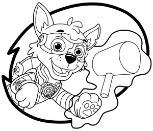 Página para Colorir Rocky, o Cachorrinho Poderoso