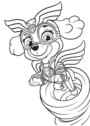 Página para Colorir Skye em Mighty Pups