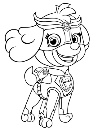 Página para Colorir Skye de Mighty Pups