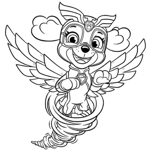 Página para Colorir Skye dos Filhotes Poderosos da Patrulha Canina