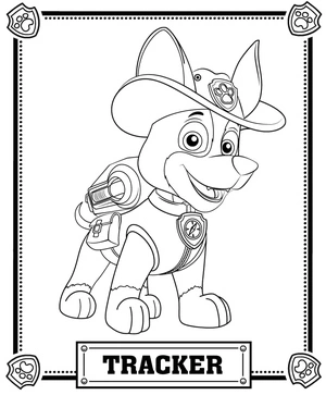 Página para Colorir Rastreador Feliz Patrulha Canina